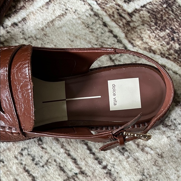 Dolce Vita Brown Leather Loafers with Buckle - Picture 7 of 7